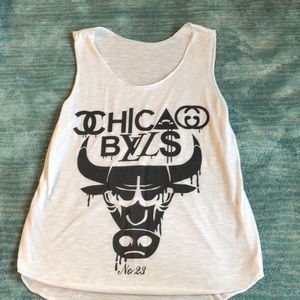 White graffiti graphic festival tank